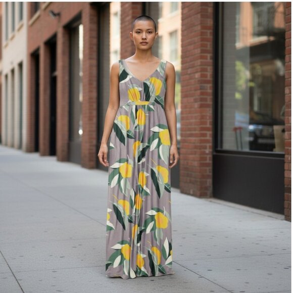 Boden Dress Floral Maxi Empire Waist Size 16 Resort Beach Viscose Sleeveless - Picture 1 of 9